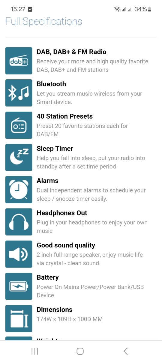 Rádio despertador Lemega com Bluetooth