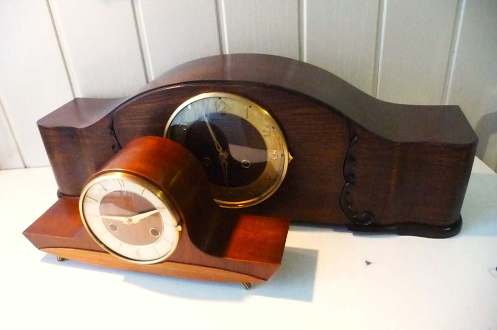 Zegar kominkowy WW Weimar, wielki, sprawny, 4 struny, po renowacji