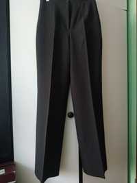 Piękne eleganckie czarne spodnie na kant z wysokim stanem 36 S