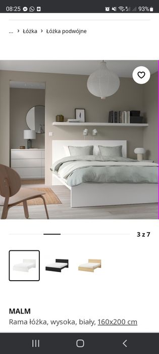 Łóżko Ikea Malm 160x200 super stan z materacem