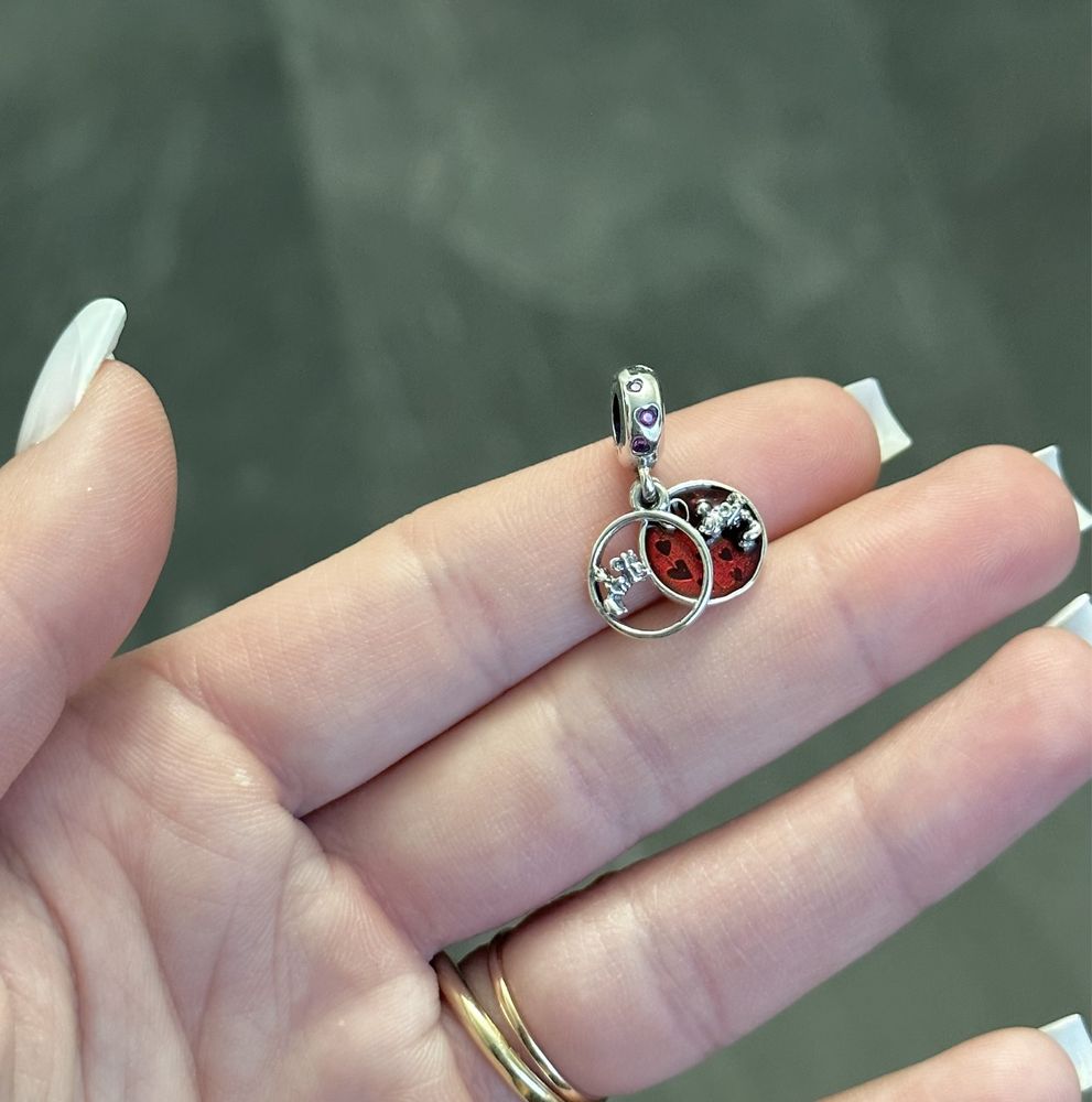 Серебряный шарм Pandora s925 ale Микки и Минни Маус, Love and Kisses