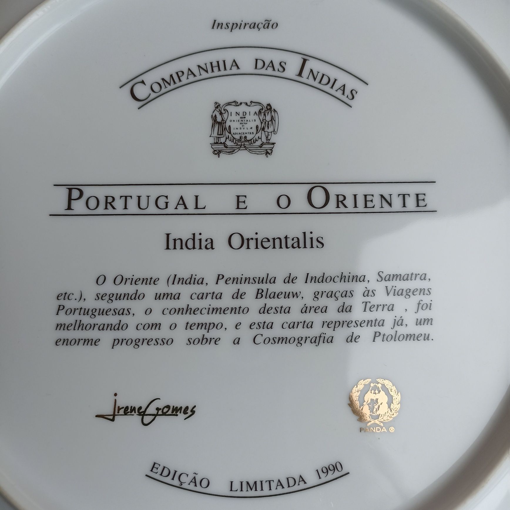 Prato Inspiração Companhia das Índias Portugal e o Oriente mapa