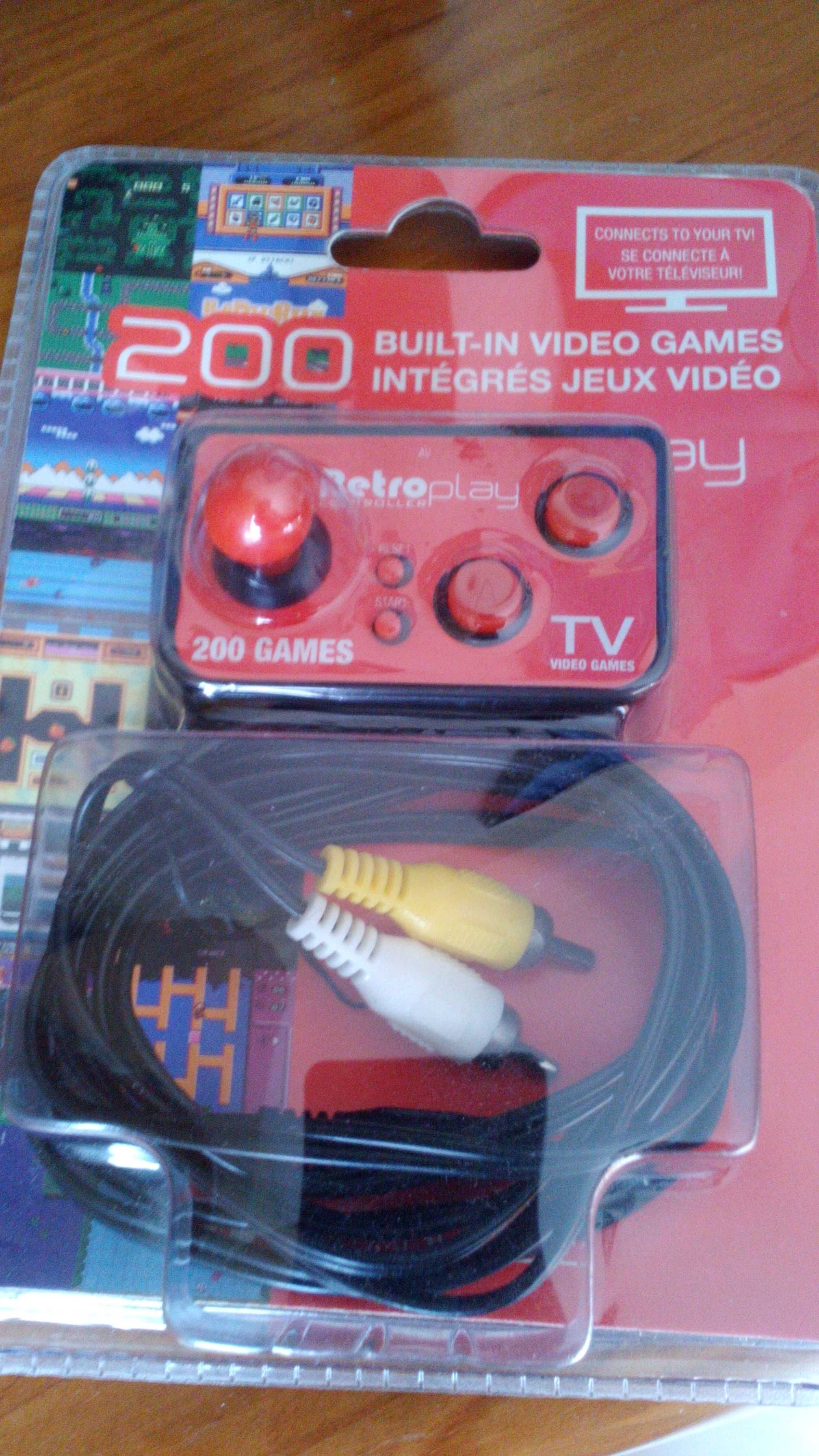 Controlador De Jogos P/ Tv C/ Cabo Av com 200 Jogos Arcade