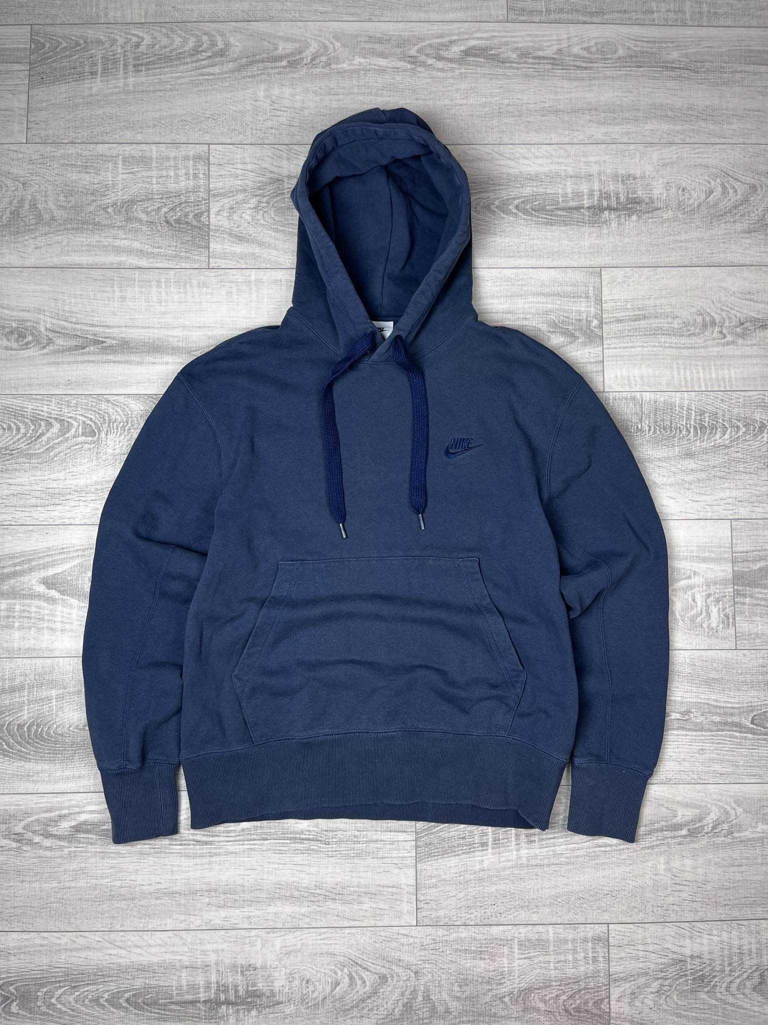 Bluza męska hoodie Nike Vintage z kapturem haft logo Retro niebieska