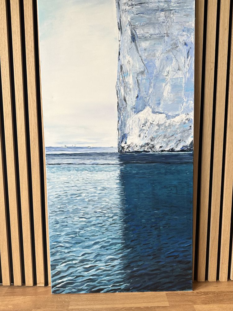 Obraz ręcznie malowany Halina Skrzeczyna lodowiec 50x100