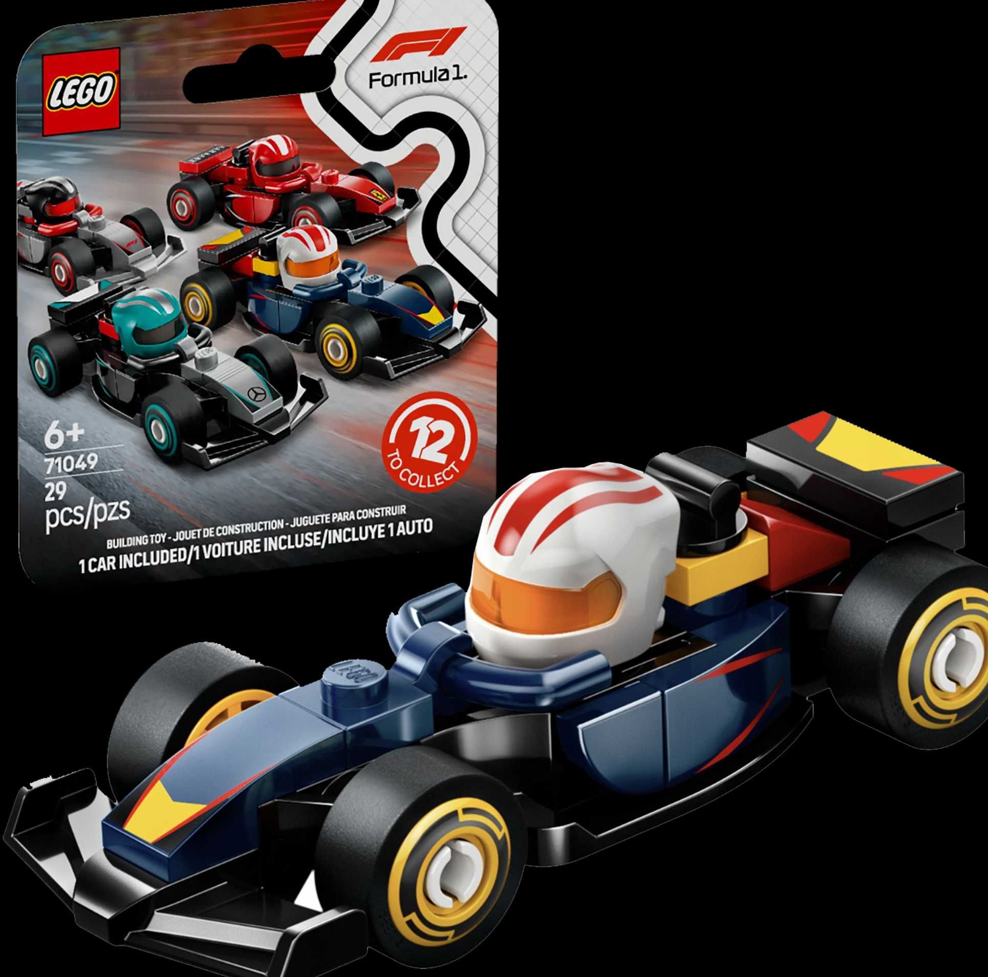 71049 - lego minifigures - bolid formuła f1 red bull racing rb20;