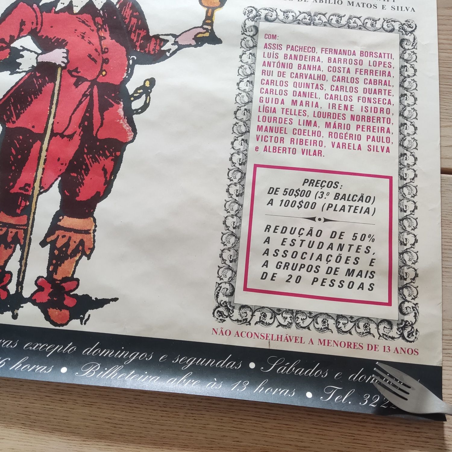 Antigo Cartaz Teatro D. Maria II - "A Comédia de William Shakespeare"