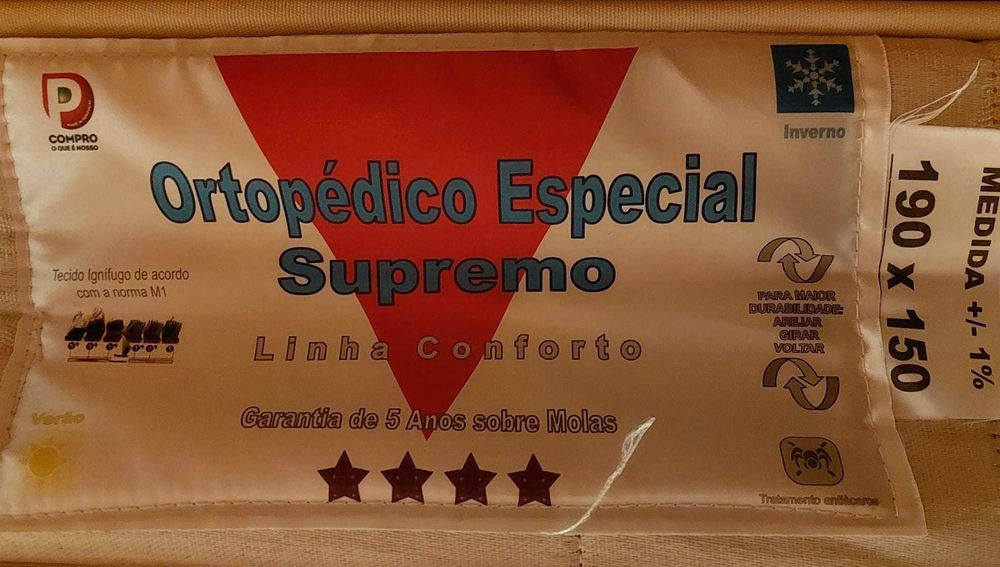 Colchão ortopédico de cama de casal 190 X  - Só o colchão!