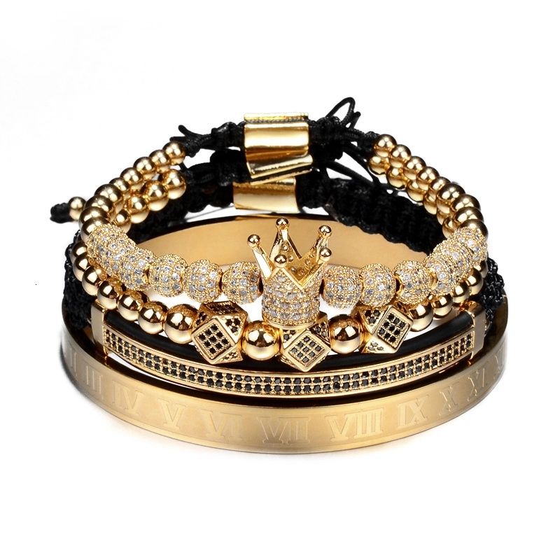 (PROMOÇÃO) Conjunto Pulseiras para Homem em Dourado (NOVAS)