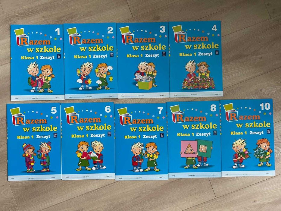 Zeszyt "Razem w szkole" kl.1 Części 1, 2, 3, 4, 5, 6, 7, 8 i 10 ZESTAW
