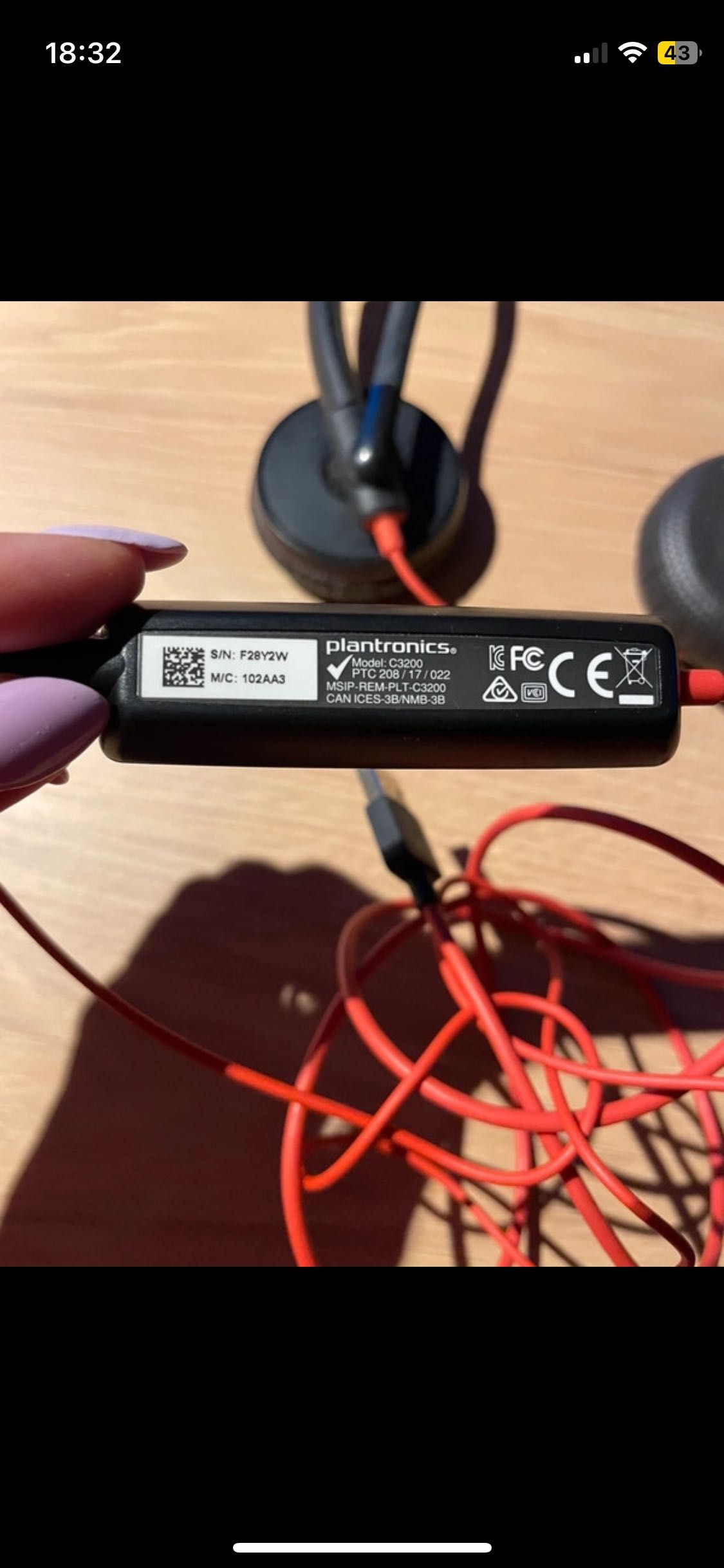 Słuchawki Plantronics z mikrofonem