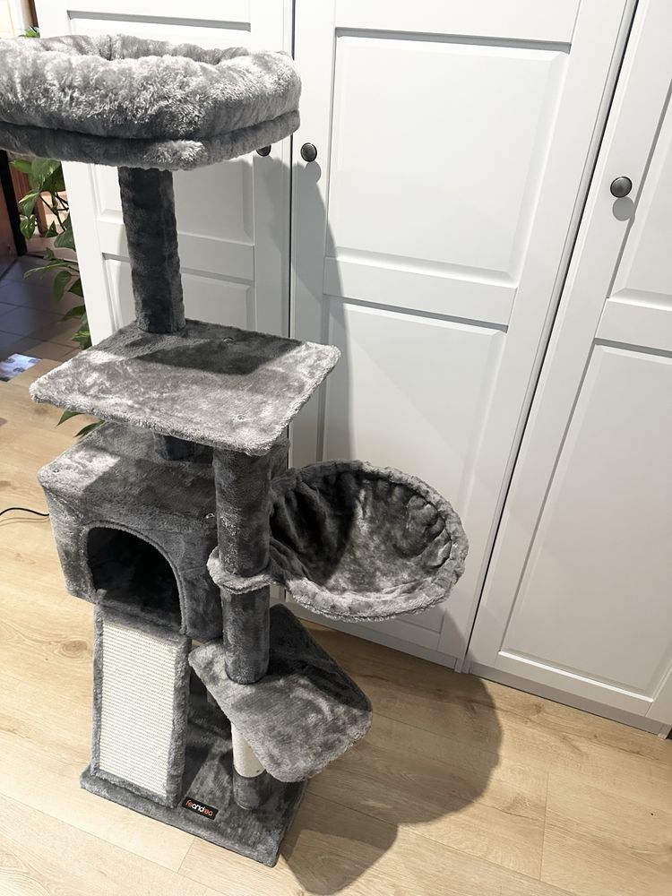 Nowy drapak dla kota legowisko domek siwy 135 cm