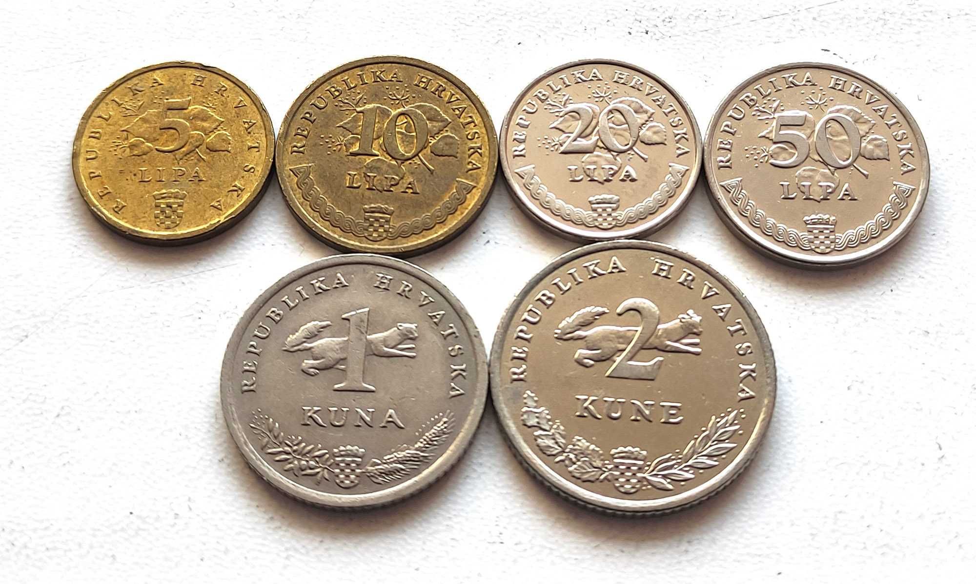 Монеты Хорватии (липы, куны), 6 шт