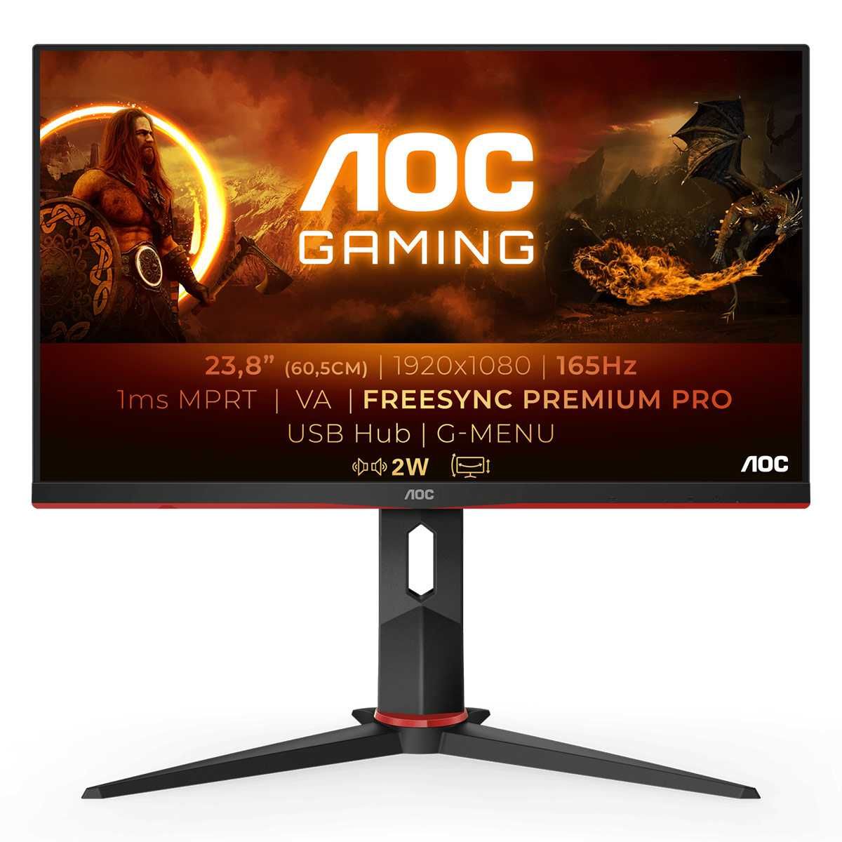 Monitor AOC 24G2SU VA 23.8"FHD 165Hz FreeSync/G-SYNC Compatible Selado