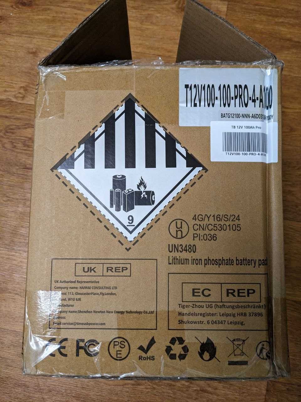 LiFePO4 аккумулятор Timeusb 100 Ач 1280 Втч 12.8В