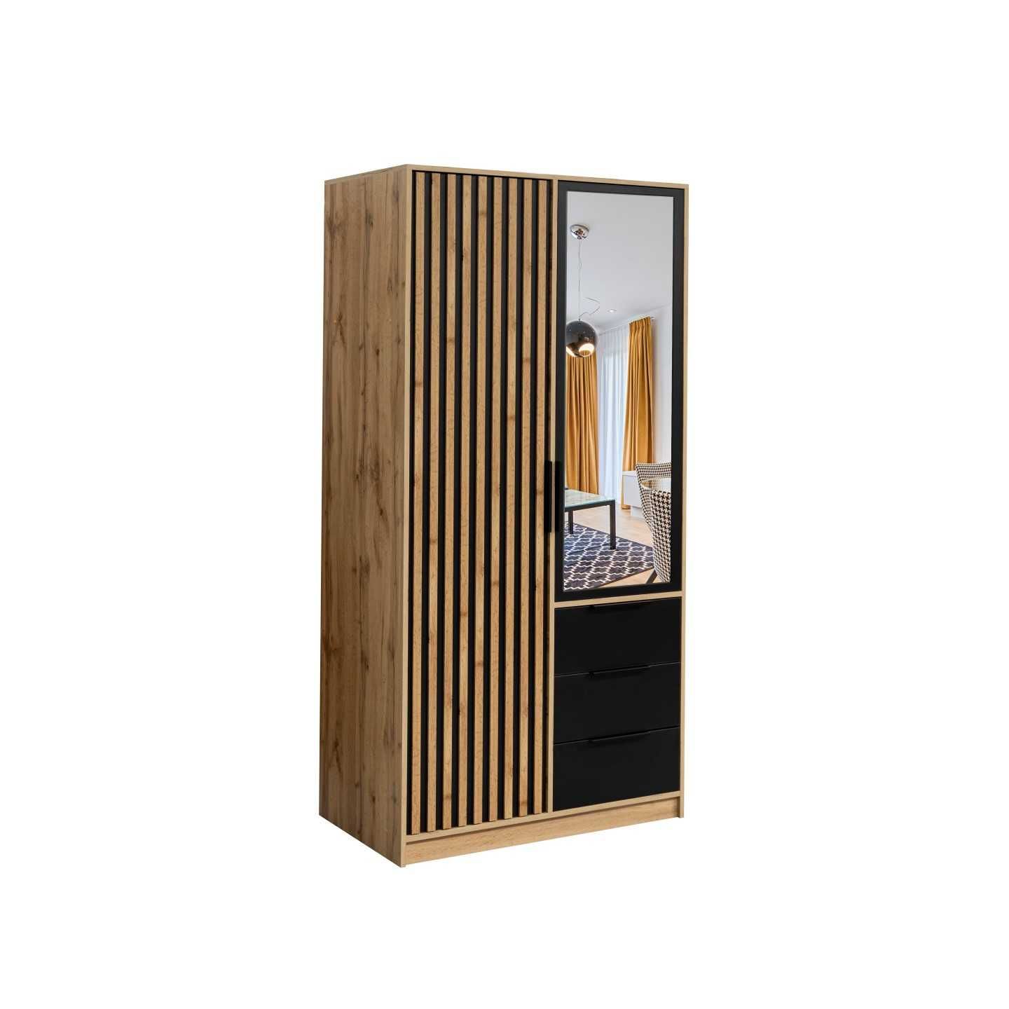 Bali D2 Lux z opcją nadstawki Szafa 100 cm(lustro,lamele,szuflady)