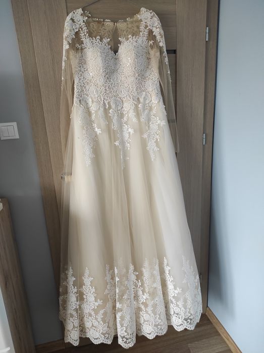 Suknia ślubna koronka tiulowa księżniczka balowa