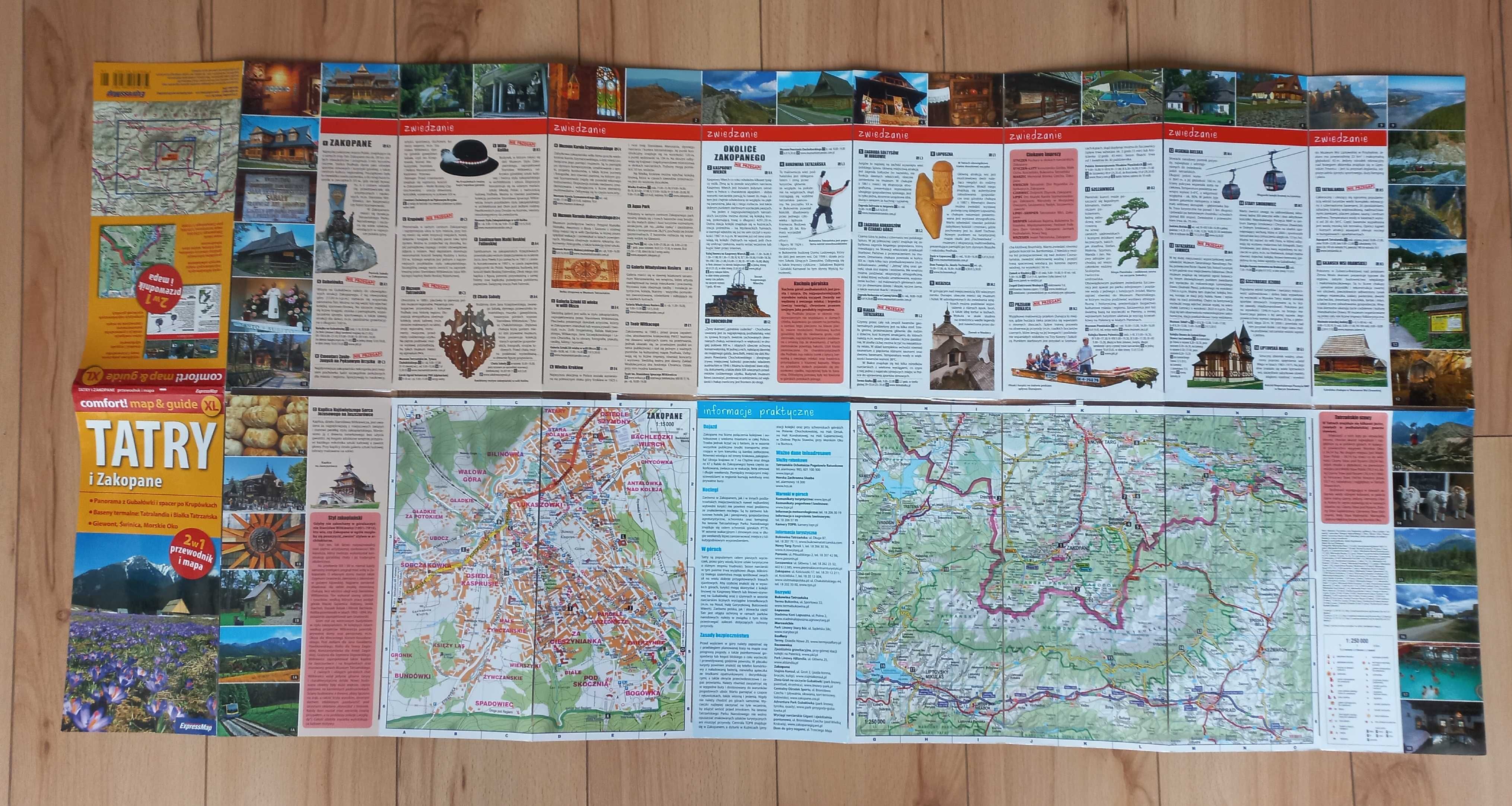 mapa Tatry + plan Zakopanego