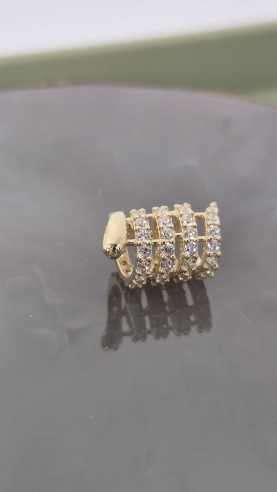 Nowy złoty charms do bransoletki typu Pandora żmija wąż cyrkonie białe