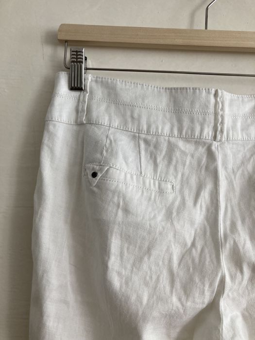 Spodnie białe proste len eleganckie