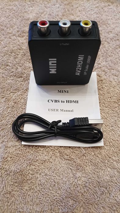 Переходник RCA в HDMI и HDMI в RCA указывайте какой нужен.