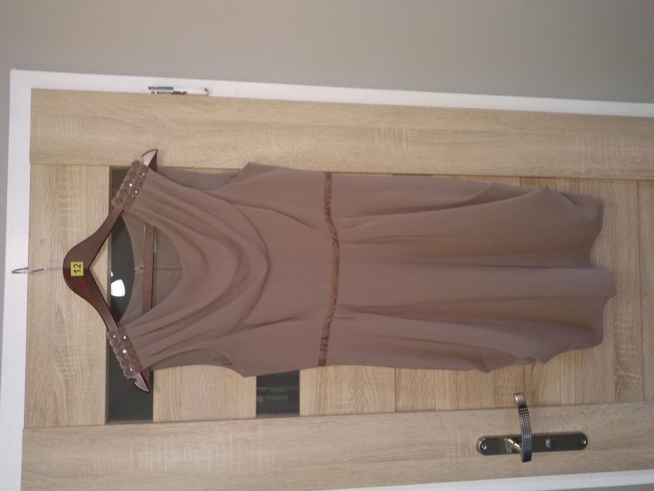 Sukienka bombka kawa z mlekiem