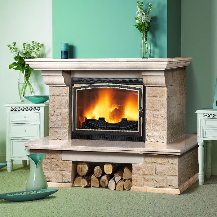 Каминная топка 16 квт полный фарш:двойнаякамера,самоочищение стекла