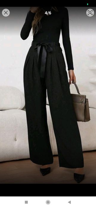 Szerokie spodnie z wysokim stanem xl