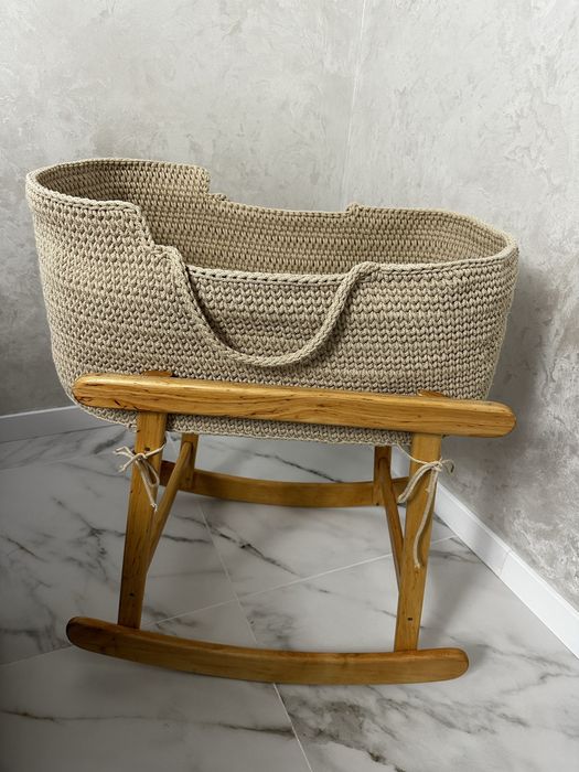 Переносна вʼязана люлька качалка для немовлят 0-6 місяців