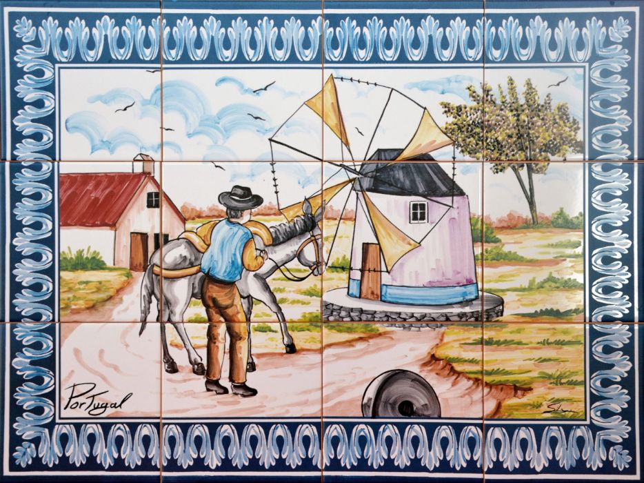 Painéis de Azulejos Vinhas Cavalos Barcos Caravelas Flores Paisagens