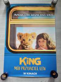 Plakat kinowy z filmu King mój przyjaciel lew