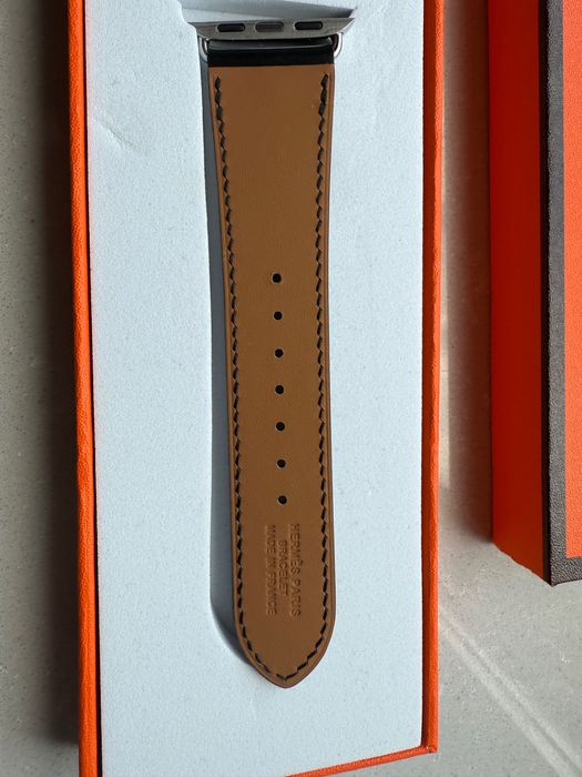 Pasek Apple Watch Hermes Single Tour 38- 41 mm czarny skóra naturalna