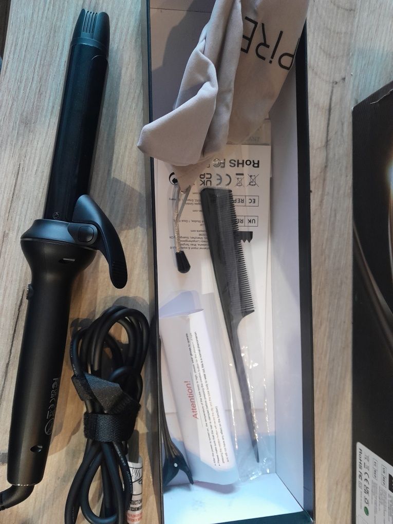 Automatyczna lokówka jonowa luxspire 28mm 60w klips torba grzebień