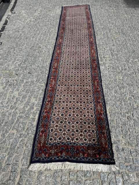 Kaszmirowy chodnik dywan perski r.tkany Iran Moud 415x77 galeria14 tyś