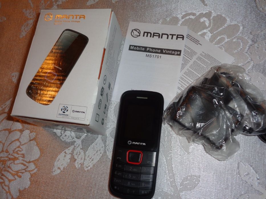 nowy MANTA MS1701 Mobile Phone Vintage oryg. czarny telefon komórkowy