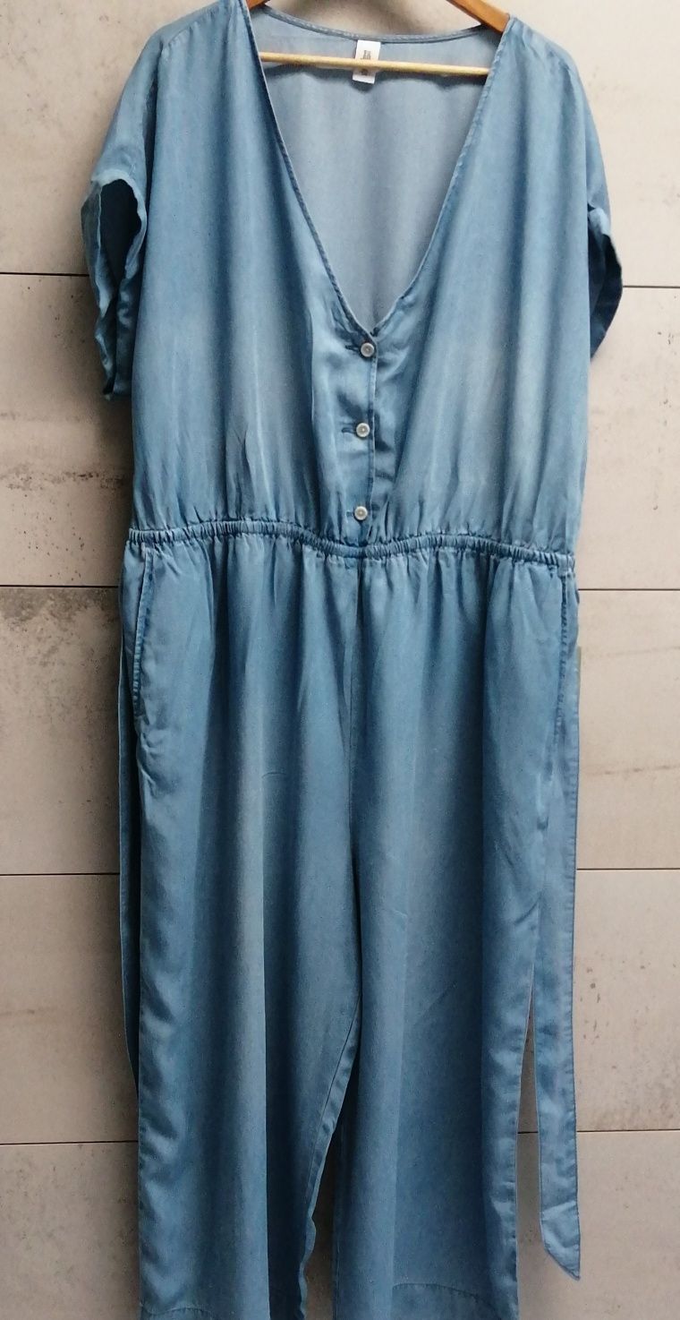 Kombinezon lato wiosna przewiewny błękit niebieski plus size  4 XL