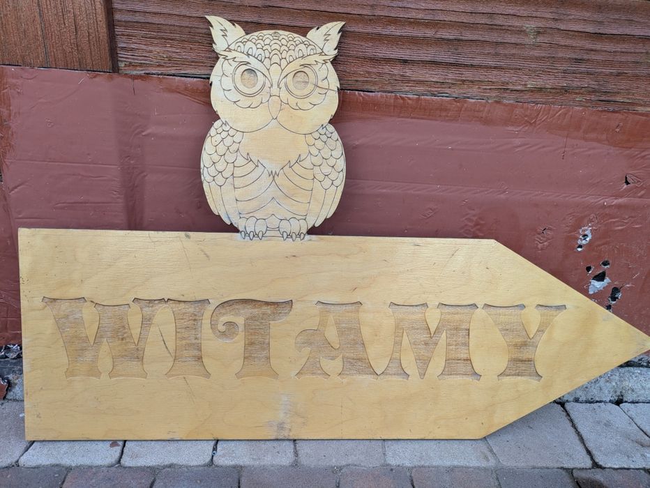 Tabliczka WITAMY , Welcome, Sowa