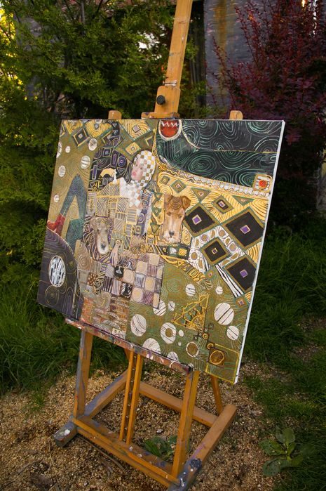 Картина -  "happy-go-lucky racers" беспечные гонщики , 90-75 oil