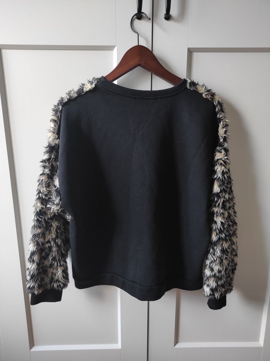 Bluza z futerkiem Chiquelle panterka cętki lampart
