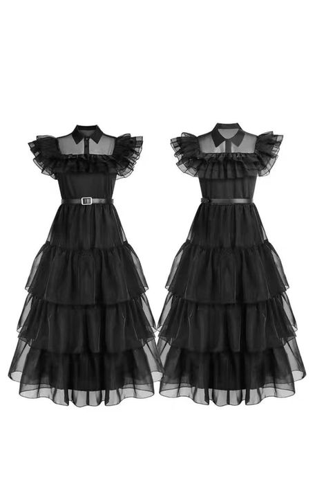 Сукня венсдей чорна з поясом