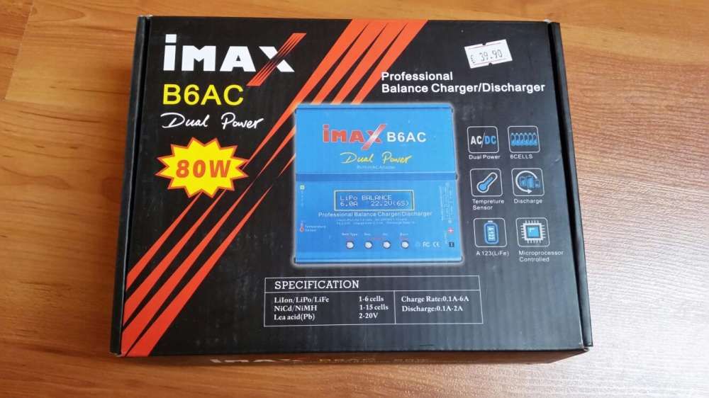 Carregador baterias profissional B6AC Li-Po Ni-Mh Ni-CD SLA