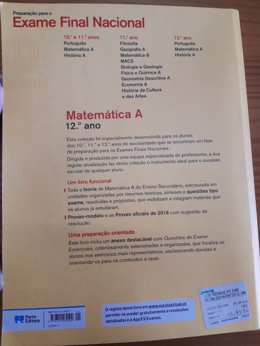 Livro Preparação para o Exame Final Nacional Matemática A 12º Ano