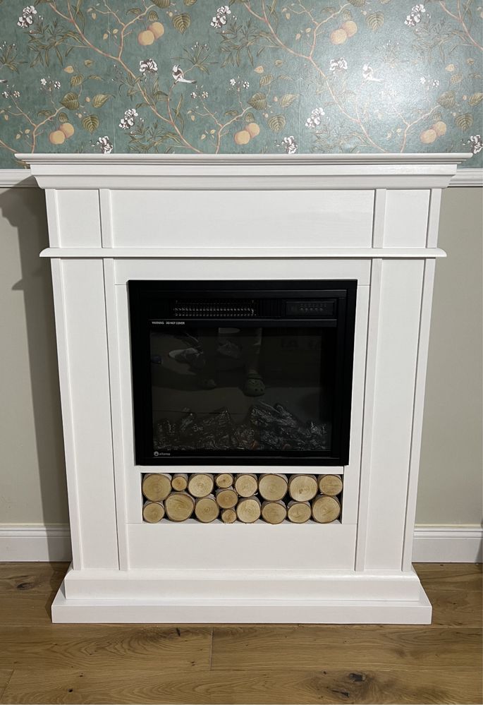 Flame kominek z drewna portal piecyk Aflamo boho loft