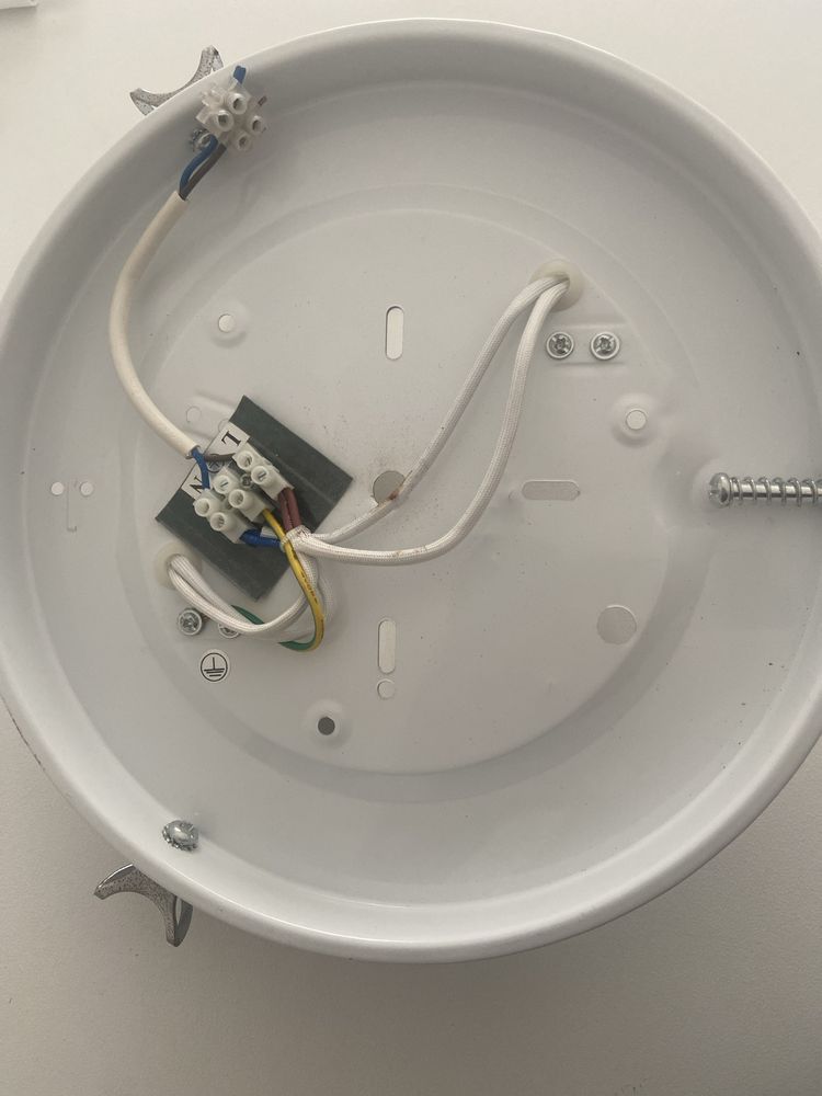 Candeeiro de teto em vidro com 2 lâmpadas led