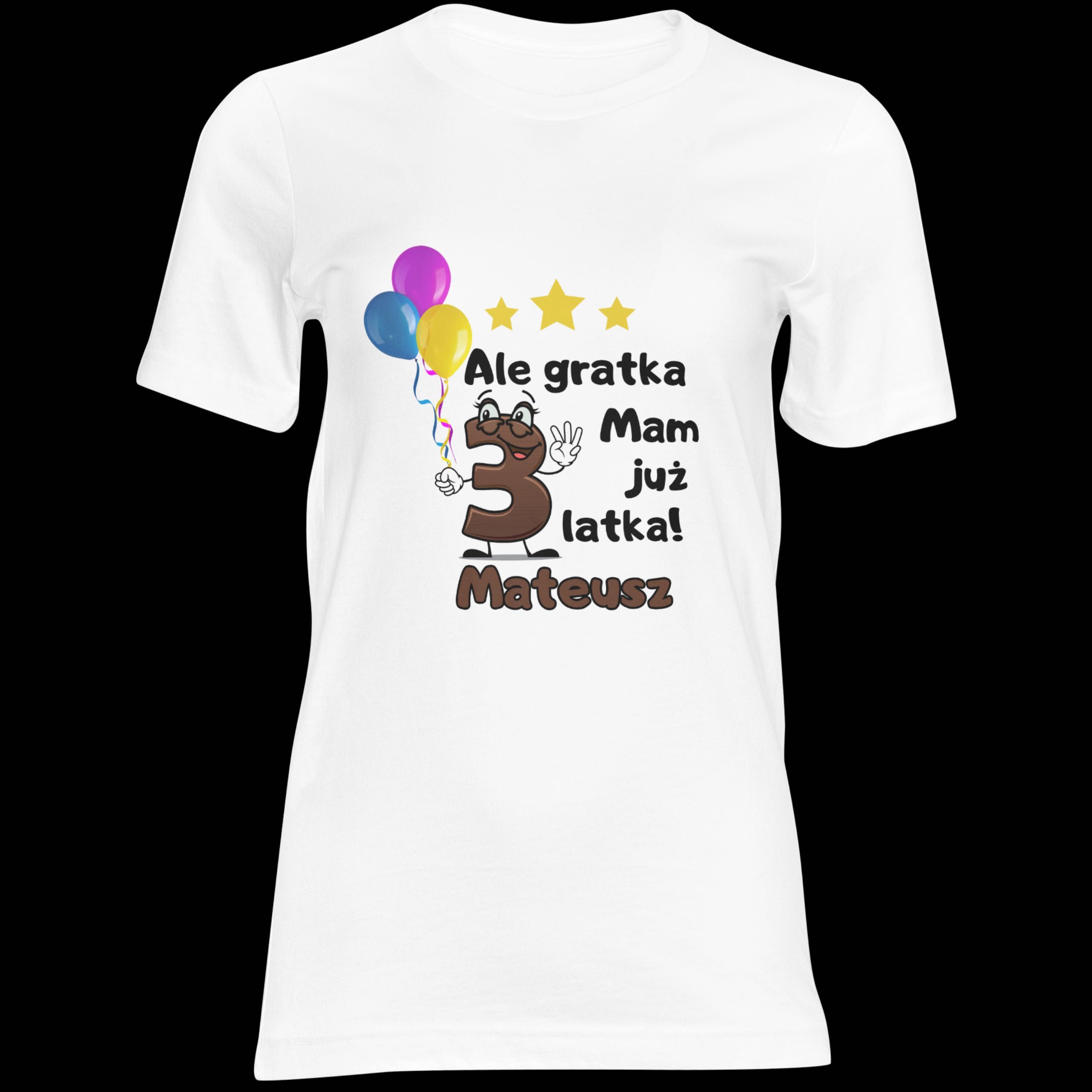 Koszulka urodzinowa dla dziecka na urodziny 2-10lat TWOJE IMIĘ 116-152