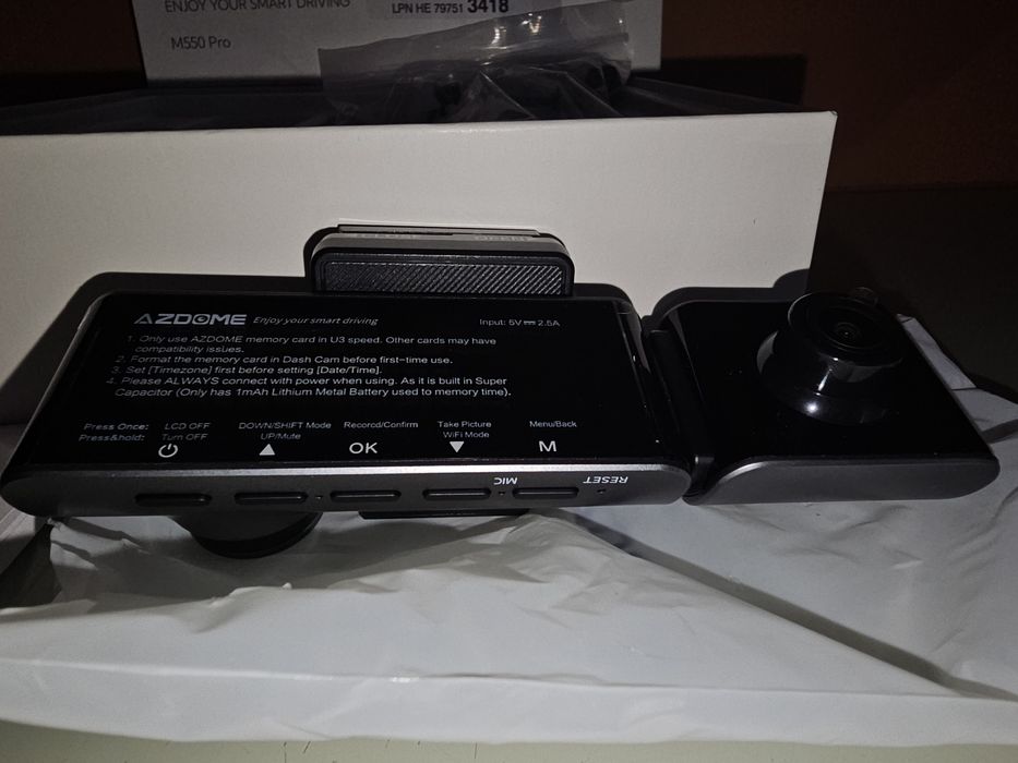 AZDOME M550 Pro 5G WiFi 3 canais Dash Cam Built-in GPS, 4K Dual Dash C