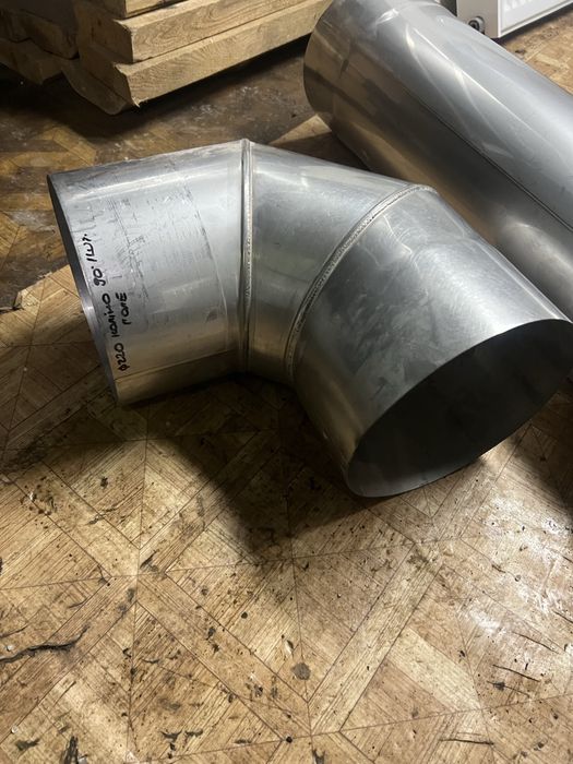 Труба дымоходная 1м +колено 90°  Ø220 1.0мм нержавейка