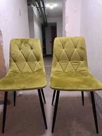2 Krzesła welur limonka