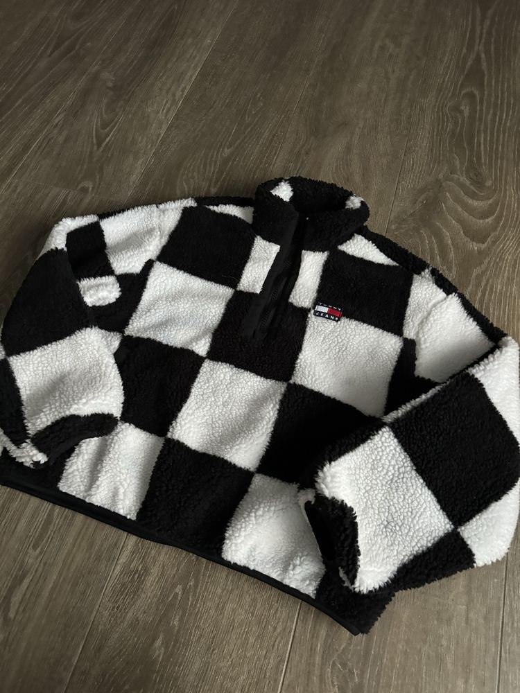 Світшот tommy jeans checkerboard sherpa popover