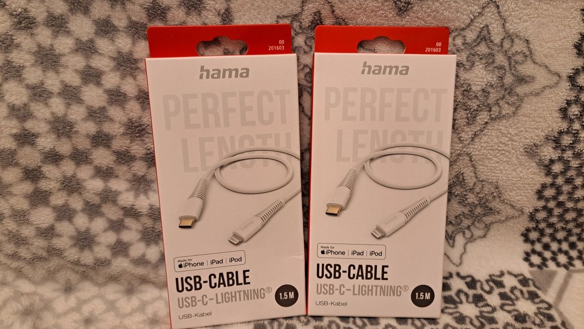 Nowy Kabel USB-C 1.5m iPhone, iPad, iPod firmy hama